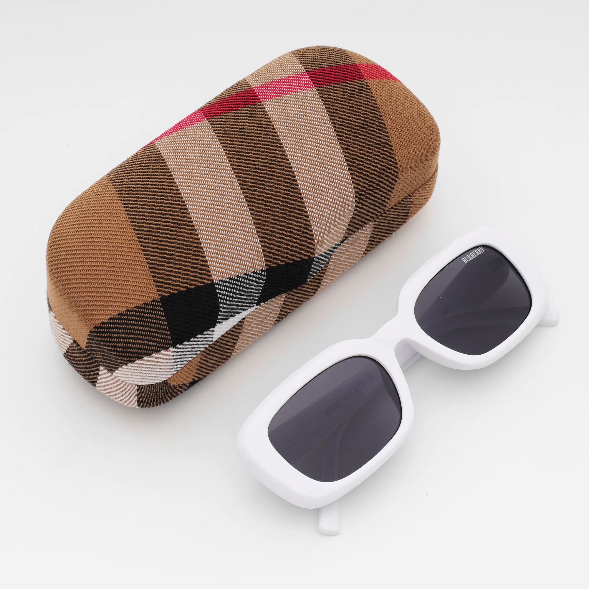 Arctic White Rectangular Sunglasses by Burberry - Image 5