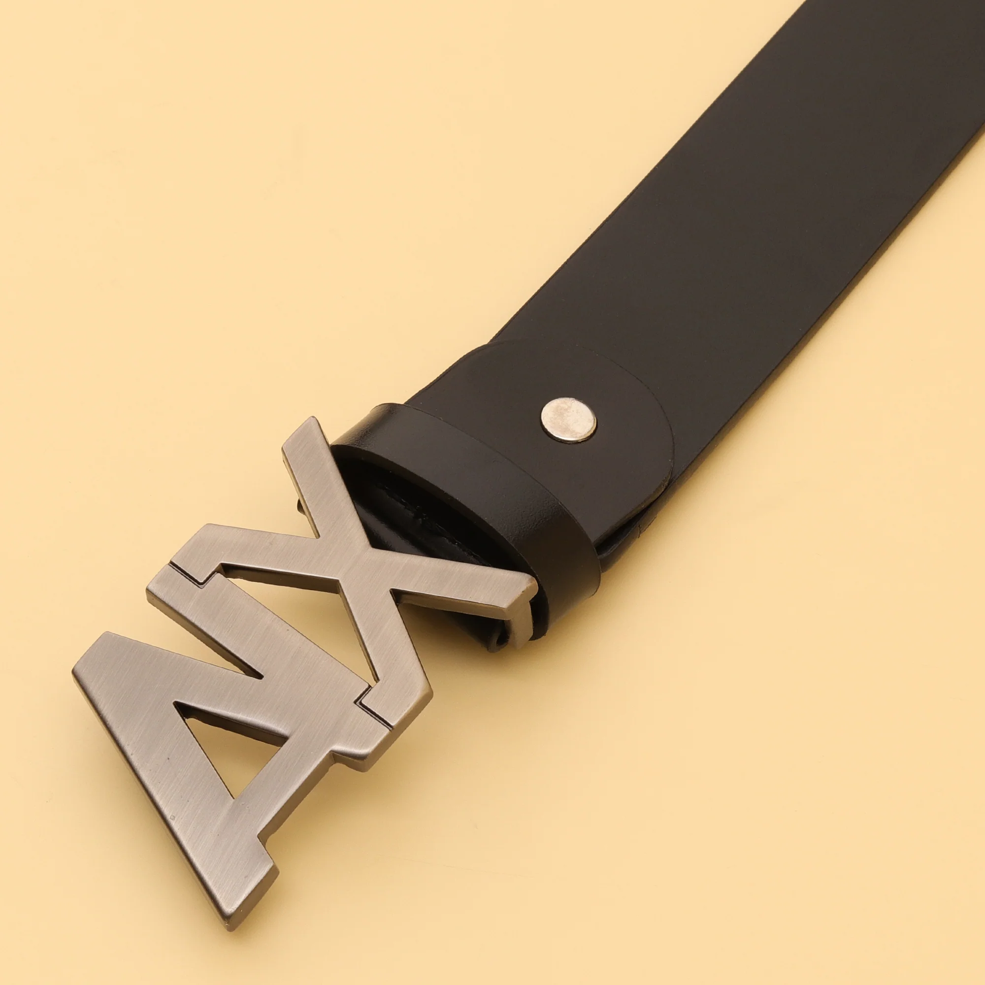 Armani Exchange Black Leather Belt for Men - Image 4