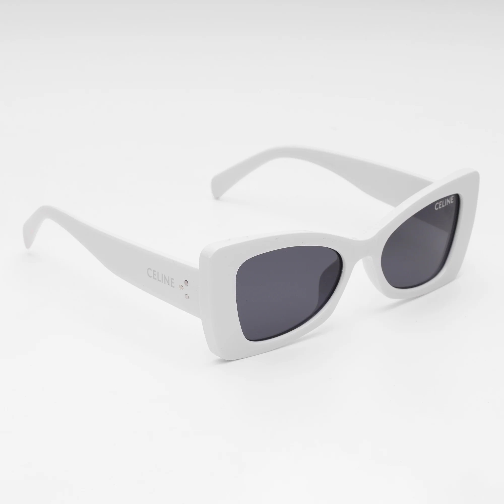 Celine Oversized White Cat-Eye Sunglasses - Image 3