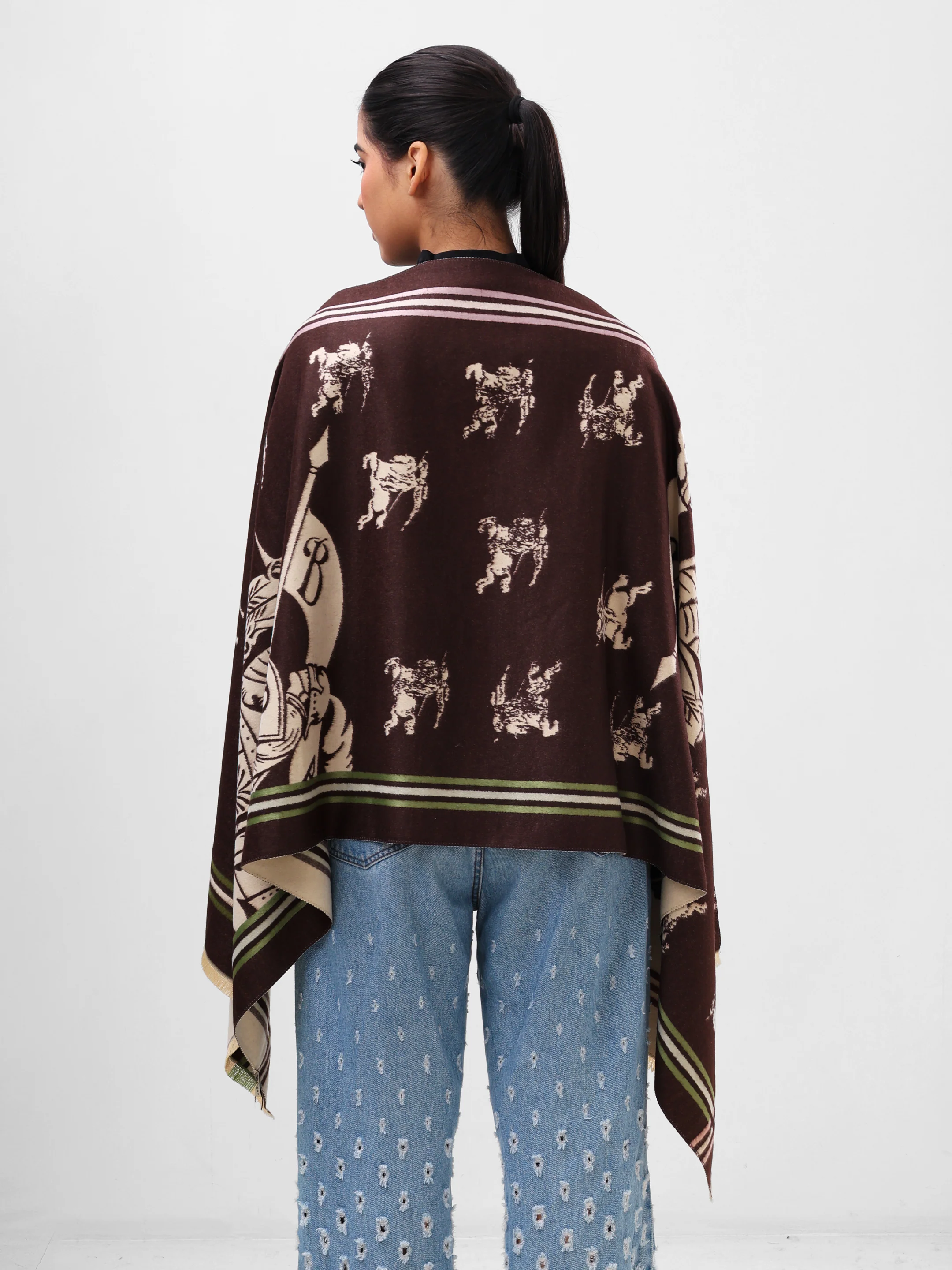 Classic Mocha Check Scarf - Image 5