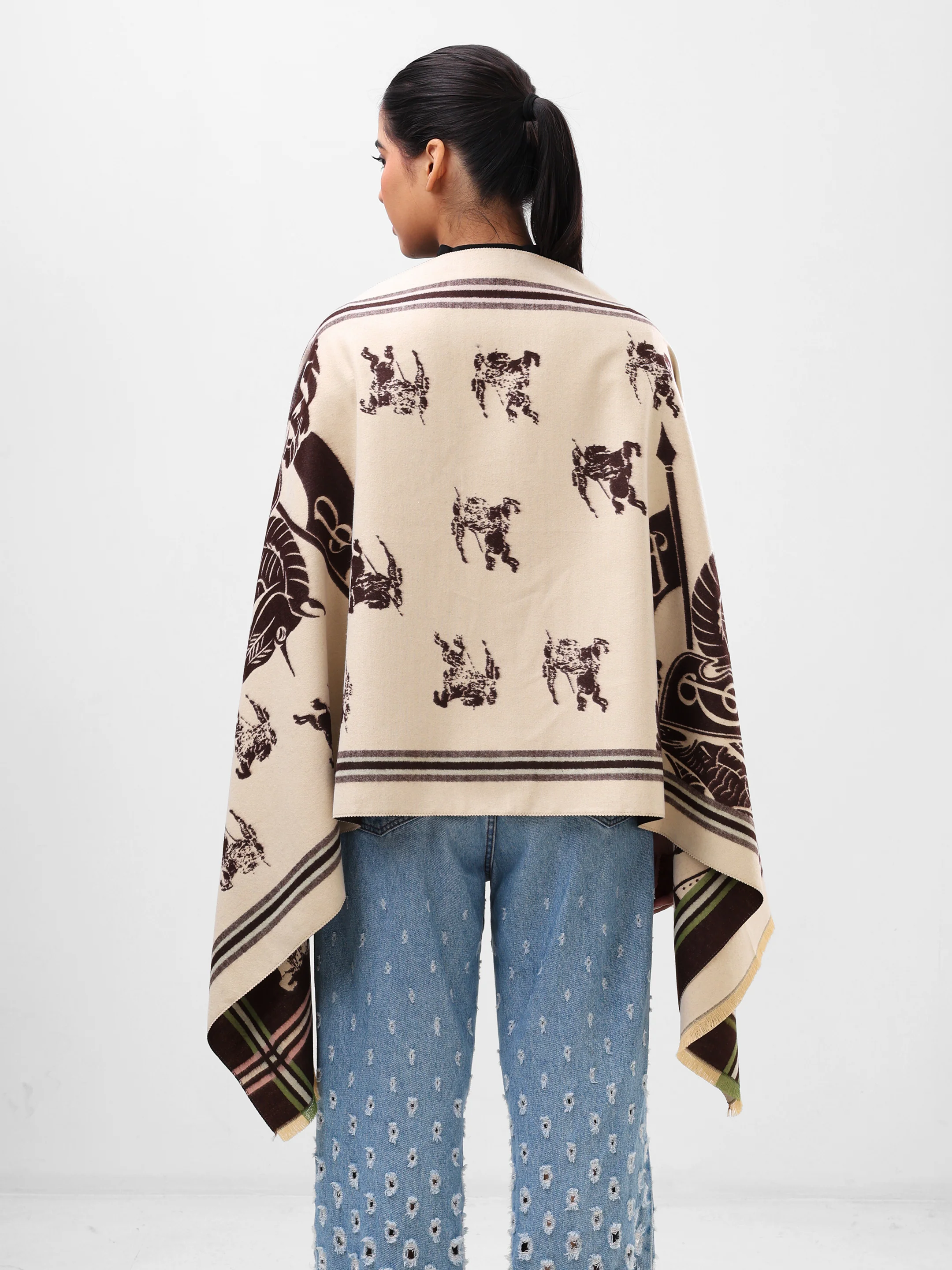 Classic Mocha Check Scarf - Image 6