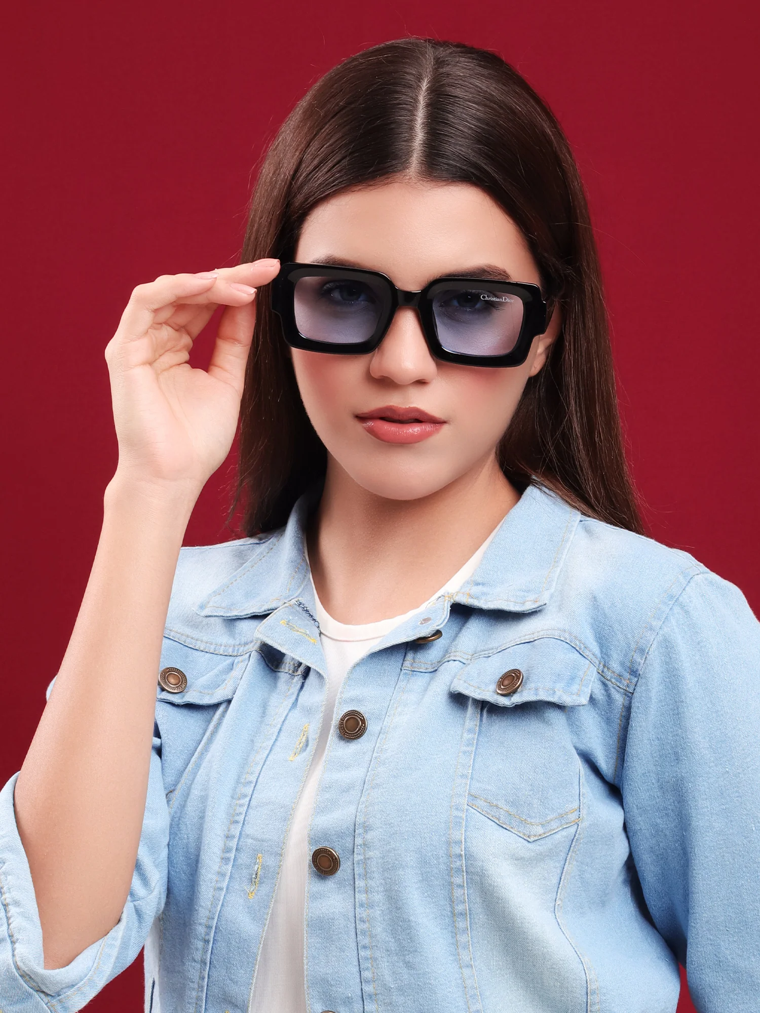 “Frosted Blue Statement” Square Sunglasses - Image 6