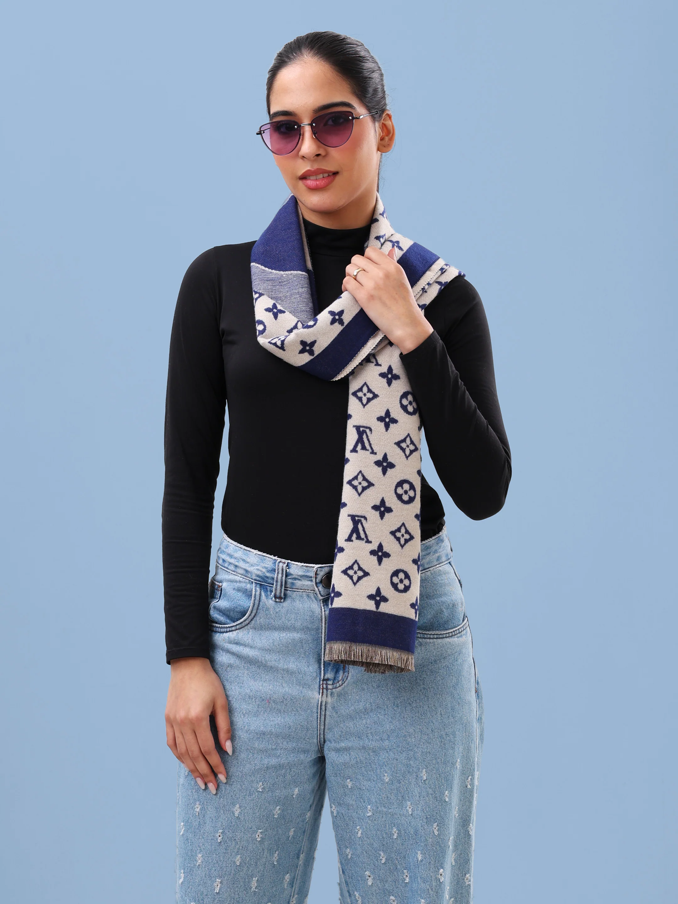 Heritage Monogram Knit Scarf - Image 3