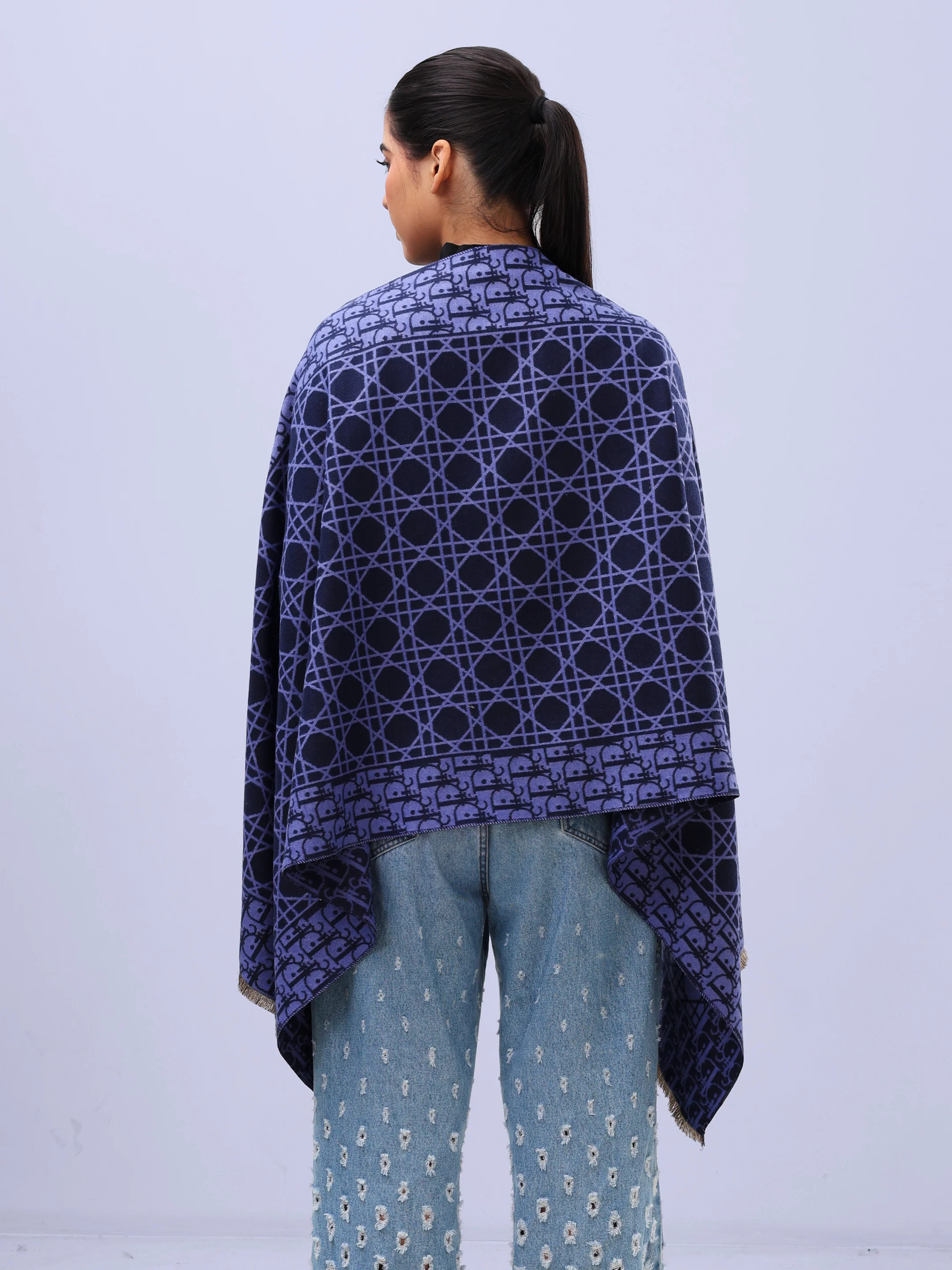 Midnight Geo Monogram Scarf - Image 5