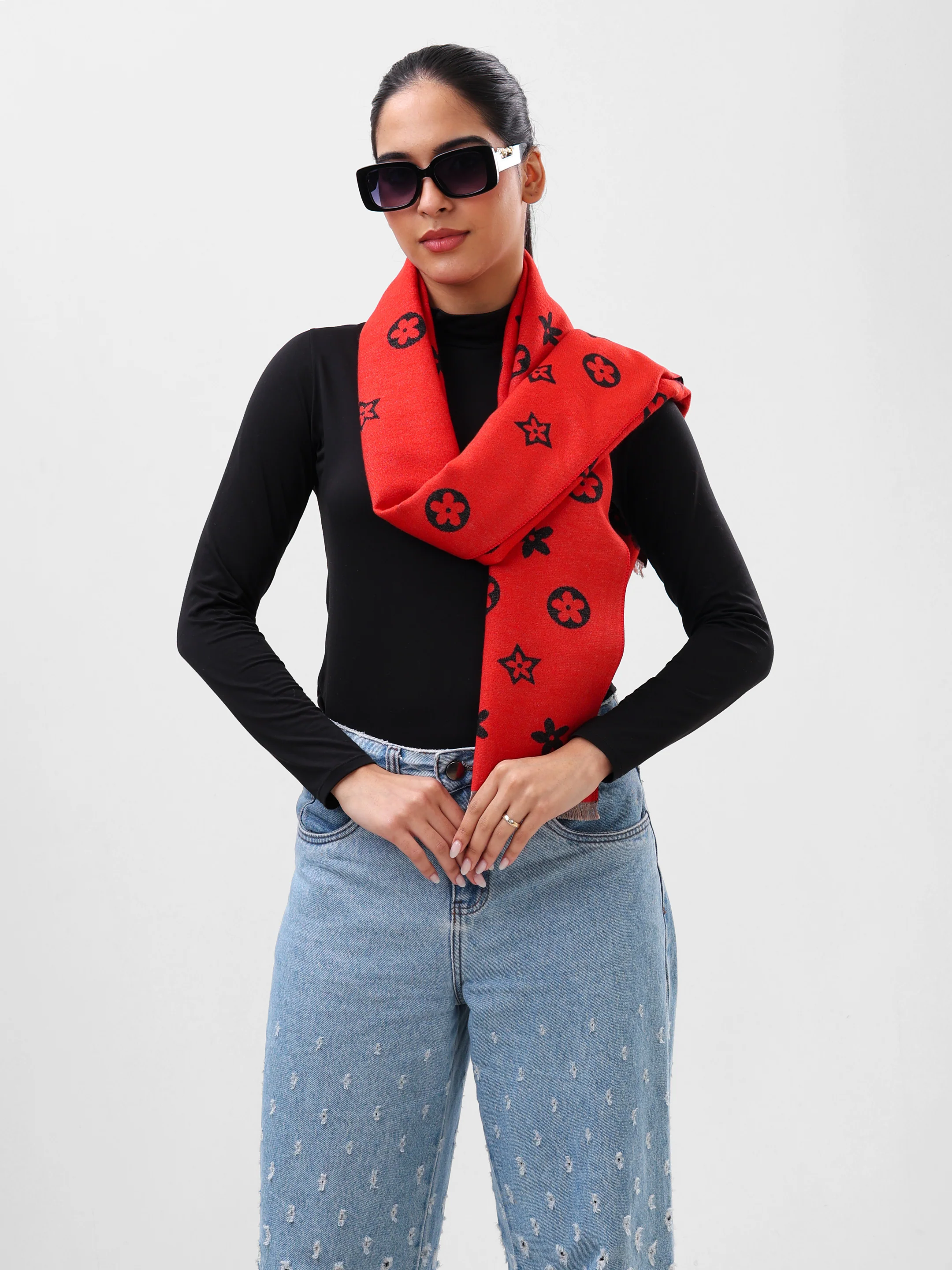 Scarlet Noir Statement Scarf - Image 3