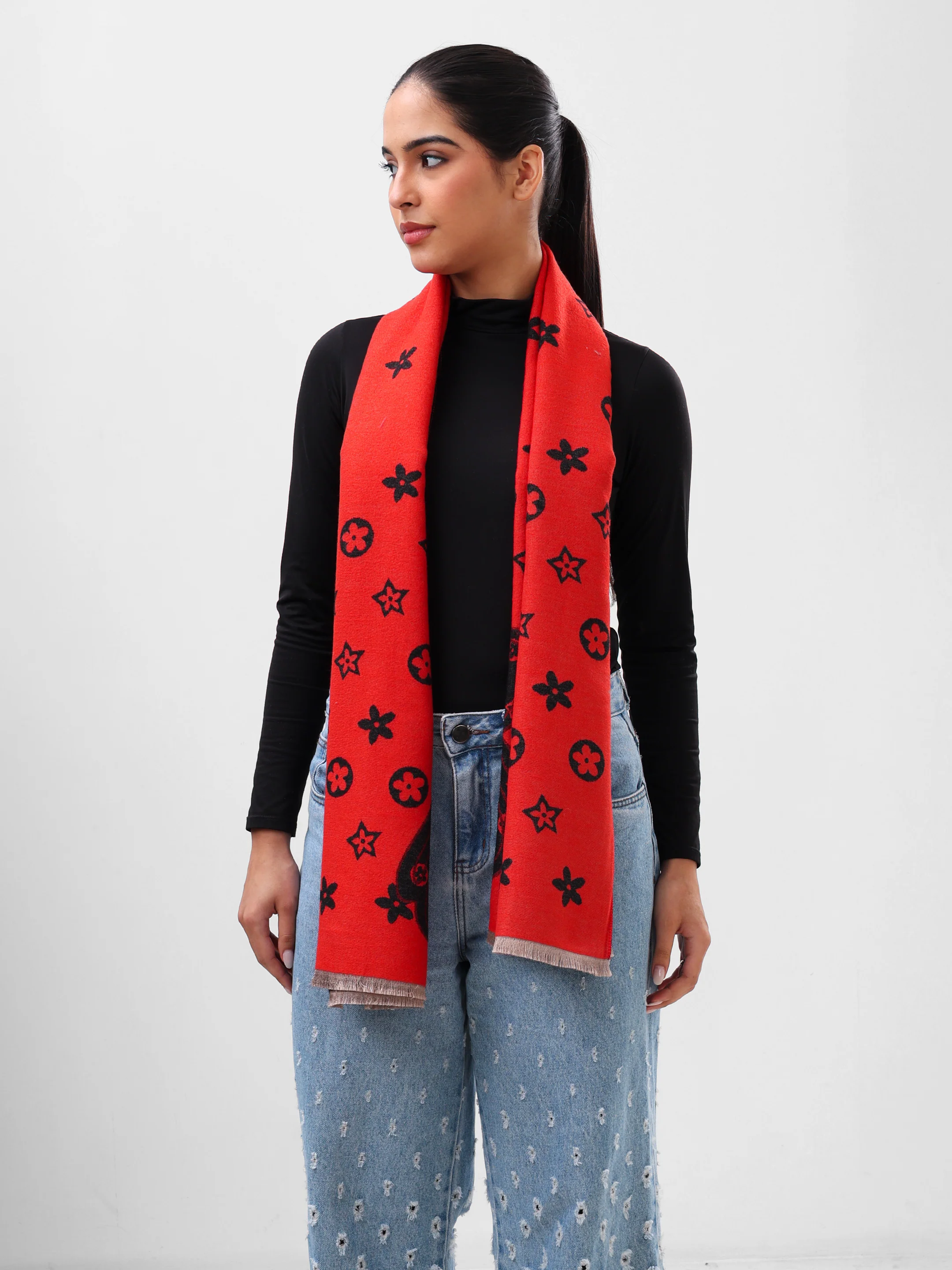 Scarlet Noir Statement Scarf - Image 4