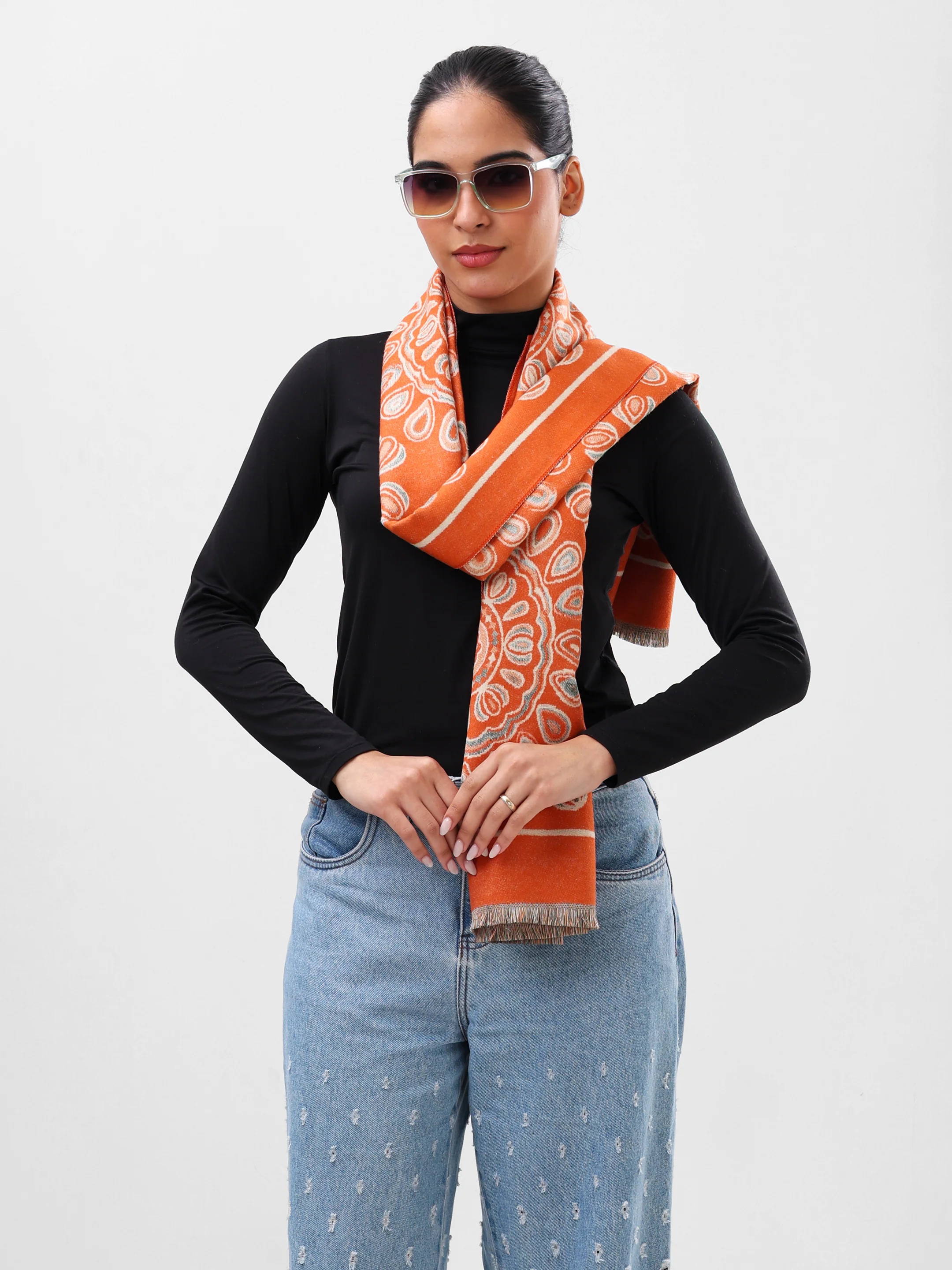 Sunburst Motif Wrap Scarf - Image 3