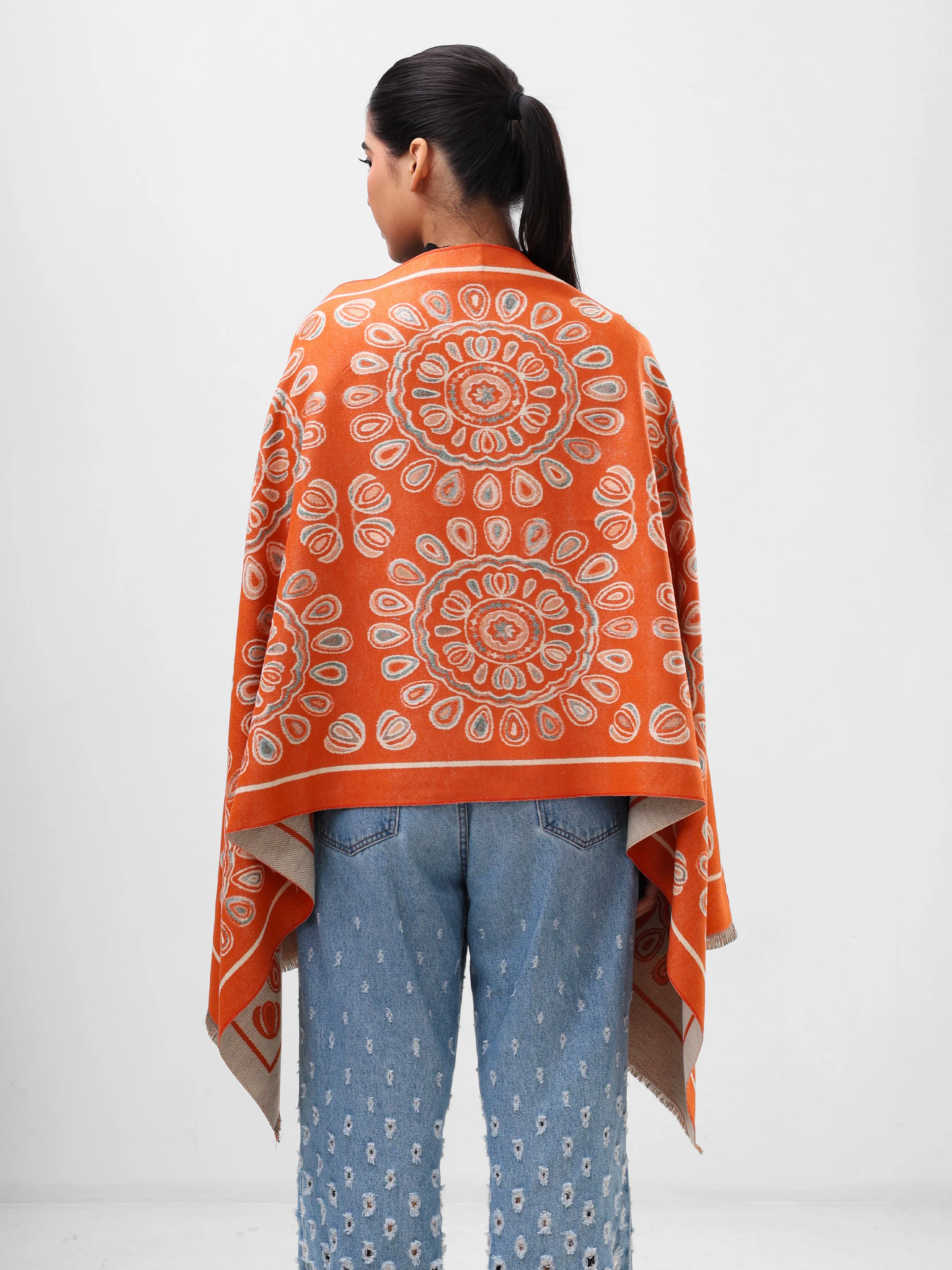 Sunburst Motif Wrap Scarf - Image 5