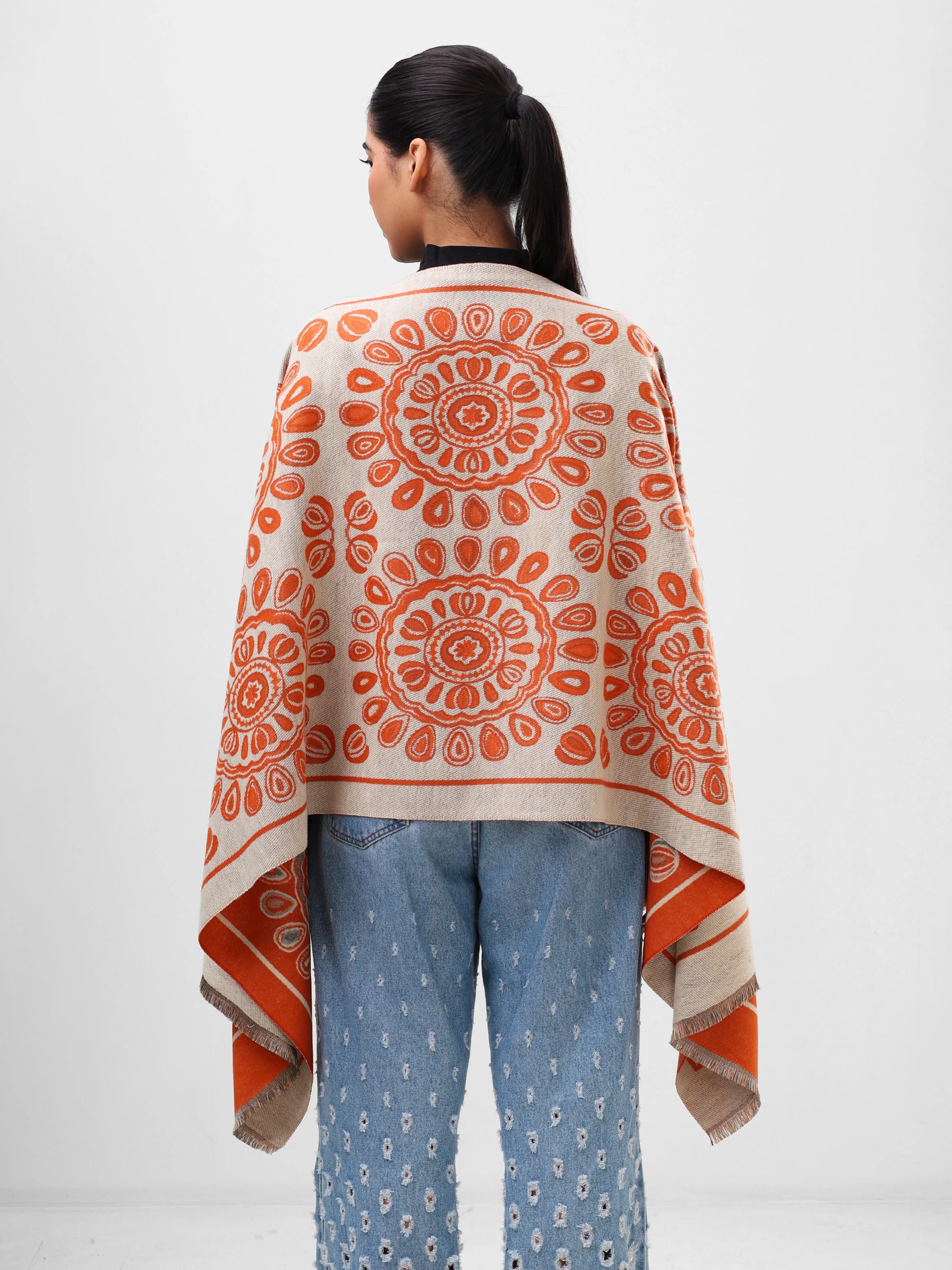 Sunburst Motif Wrap Scarf - Image 6